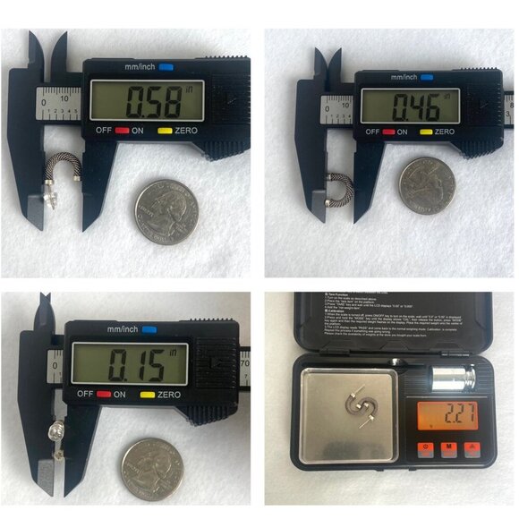 Oxidized Sterling Silver 925 Pap Twisted Braid Half Hoop Earrings 14K Gold Post - Picture 10 of 16